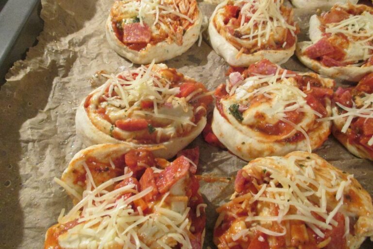 Pizza, einmal als Schnecke