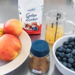 Apfel-Blaubeer-Marmelade-Zimt, hausgemacht, ganz einfach, aus biologischem Anbau,
